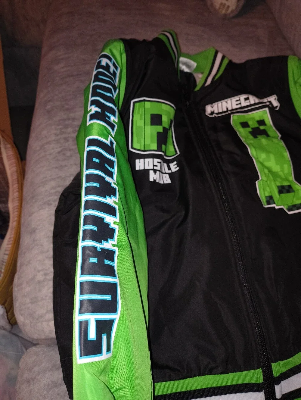 Minecraft Creeper Jacket - Black & Neon Green Size 6/7 NWOT